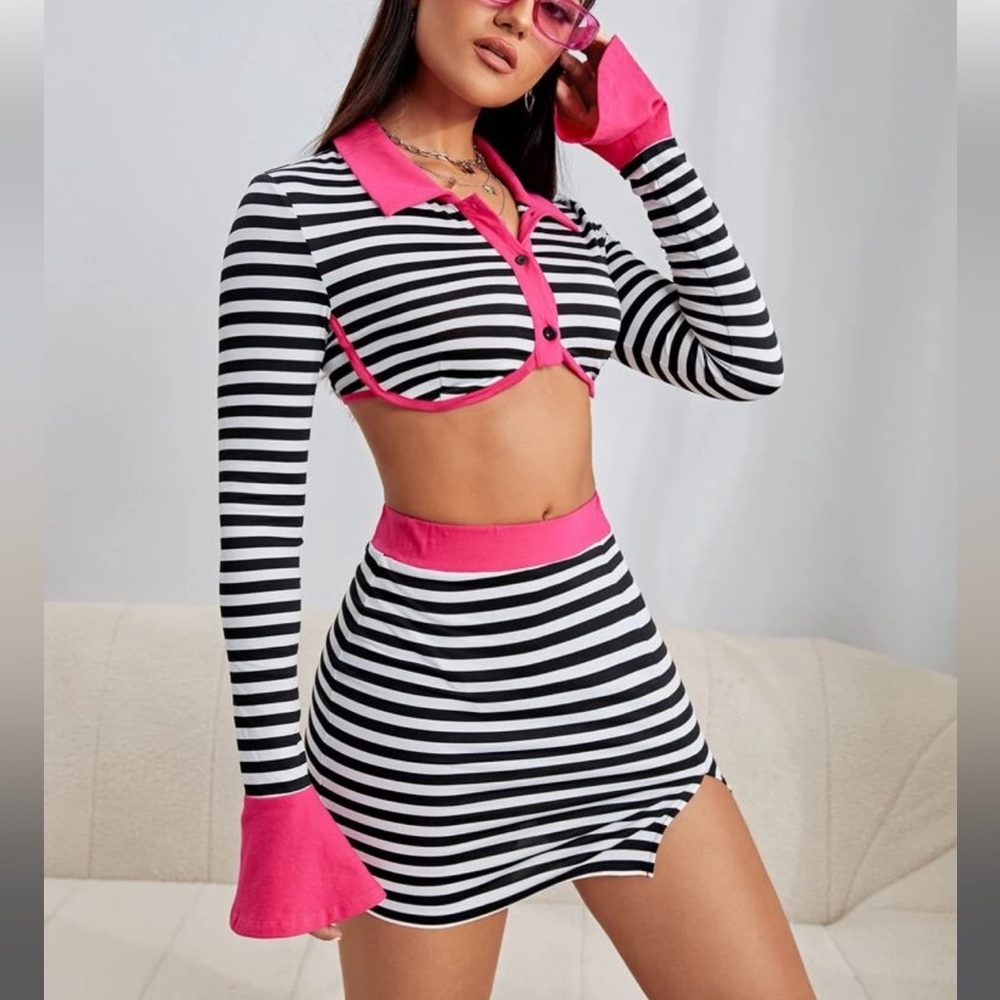 Striped Skirt Set